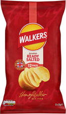 Walkers Ready Salted Multipack Crisps, 12 X 25 G