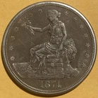 1874-S Trade Dollar XF/AU Detail Light Wipe
