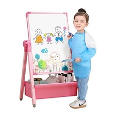 Art Easel for Kids, Double Sided Kids Easel Drawing Board, Whiteboard  Black...