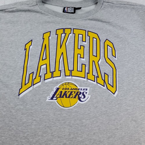 Felpa grigia NBA Lakers grande logo stile oversize - adulto 2XL - Foto 10 di 21