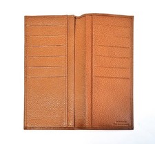 Authentic LONGCHAMP 7" Long Wallet / Checkbook Holder France Full-Grain Leather