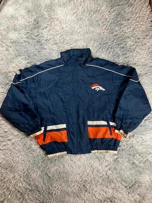 Vintage Jacke Nfl Denver Broncos 90s Usa Style Windbreaker Blau Orange Xl