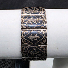 Vintage Siam Sterling Silber Armband   Niello...