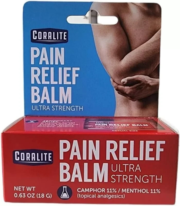 24 PACK Coralite Ultra Strength Pain Relief Balm .63 oz Non-Staining EXP 2027