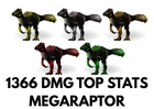 Megaraptor 1366 DMG TOP STATS Clone Ark Survival Ascended Official PVE