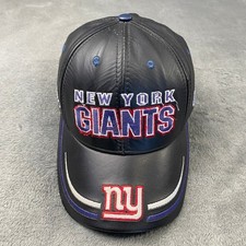 Vintage NY Giants Reebok Hat Mens OSFA Black Leather Strapback Embroidered NFL