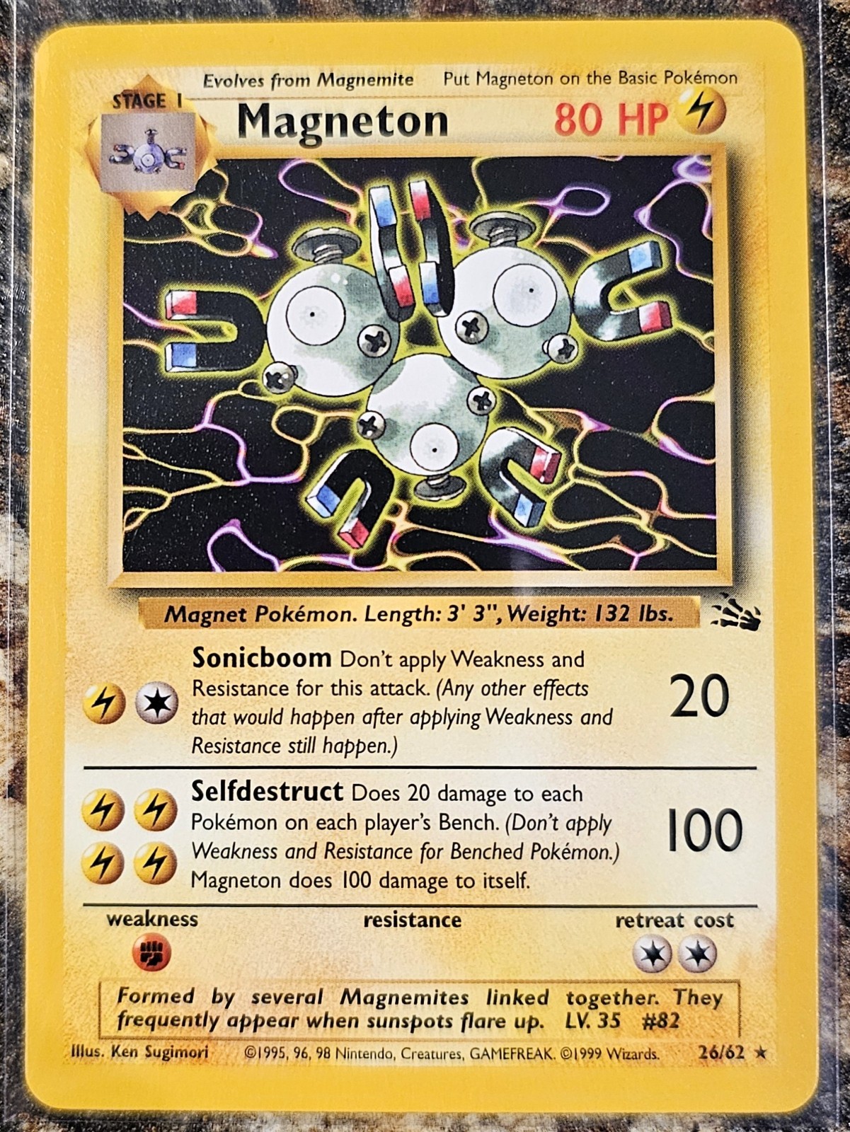 1999 Pokemon Fossil Rare Magneton 26 NM or Better