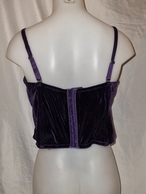Gorgeous purple velour ANN SUMMERS boned corset basque top size 22 24