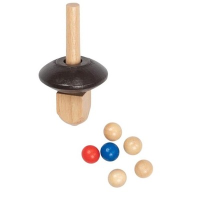 Ersatz-Set Tiroler Roulette - Holz - Kreisel und Kugeln mit Aufbewahrungstasche