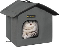 Cat House for Outdoor Cats, Weatherproof and Insulated Feral Cat House with Mat