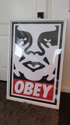 Framed Signed 2024 Shepard Fairey Obey Classic Icon Art  24''x36'' Andre The Giant