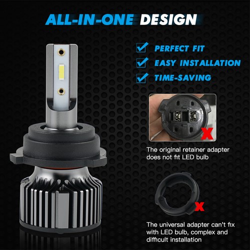 2x Bombillas LED H7 + Adaptadores 60W Lámparas Blancas para Skoda Octavia 2005-2018 - Imagen 6 de 11