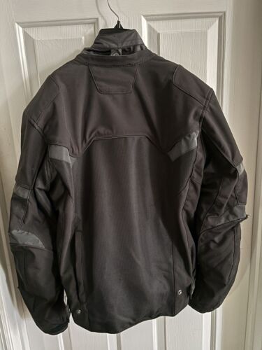 Street and Steel Armored Padded Motorcycle Jacket Size Medium Black Zip Pockets - Picture 3 of 16
