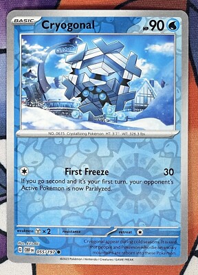 SV03: Obsidian Flames #055/197 Cryogonal NM Reverse Holo