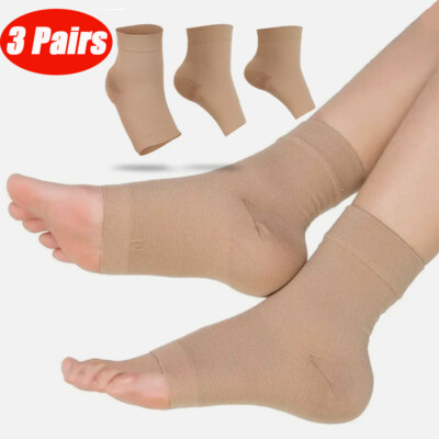 3PK Foot & Ankle Brace Socks for Sprained Ankle Compression Sleeve-Ankle Support