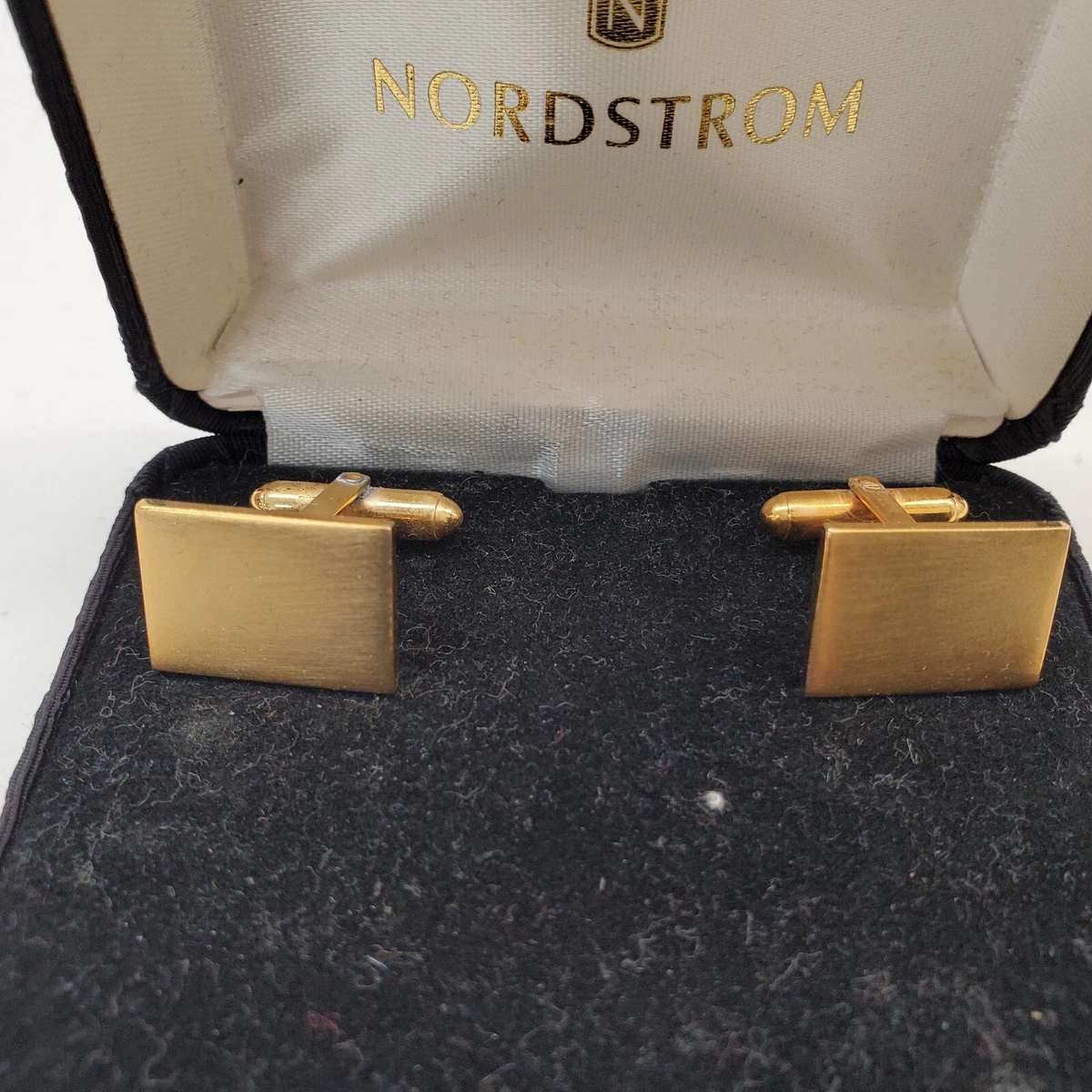 Vintage Nordstrom Rack Gold Tone Men s Cufflinks Square Brushed
