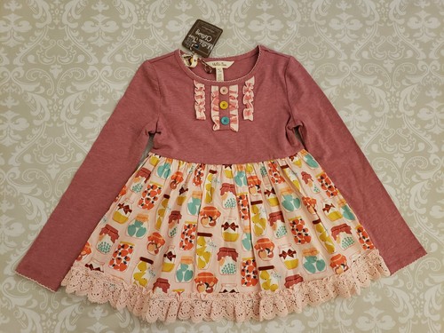 Matilda Jane 6 Mädchen Wonderment Oh Sugar Tunika Oberteil Langarm Erdbeere Pfirsich