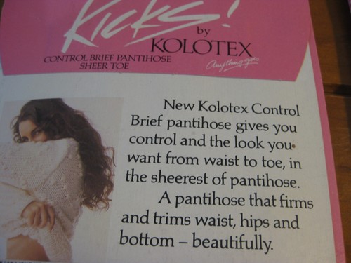 3 x Vintage KICKS KOLOTEX Sheer Toe Pantyhose (Size XL) Black / Beige /Grey Mist - Foto 7 di 12