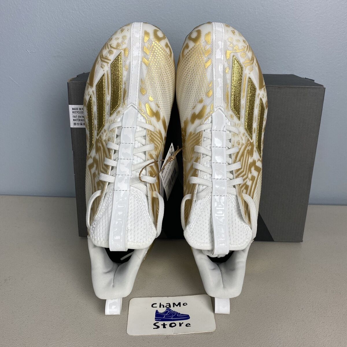 adidas adizero 12.0 Mismatch White Gold Football Cleats adidas adizero 12.0 Mismatch White Gold Football Cleats