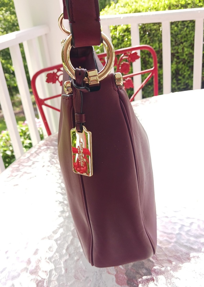 Coach 54446 Mae Oxblood Leather Shoulder/Hobo Bag | eBay