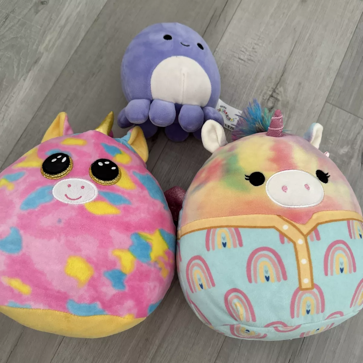 squishmallow Lot Small Medium Purple Octopus Rainbow Unicorn Angel Fantasia  Rare