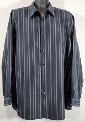 Alfani Men XXL Long Sleeve Dress Shirt Button Up No Pockets Gray Stripe 18"35.5" | eBay Alfani Men XXL Long Sleeve Dress Shirt Button Up No Pockets Gray Stripe 18"35.5" | eBay