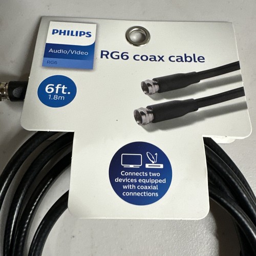 Philips 6' RG6 Coax Cable AV Connects 2 Devices With Coaxial Connections - Picture 2 of 3