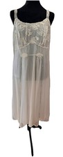 Artemis Vintage White Lace Nylon Night Gown Ladies size 36 Rockabilly Mid Centur