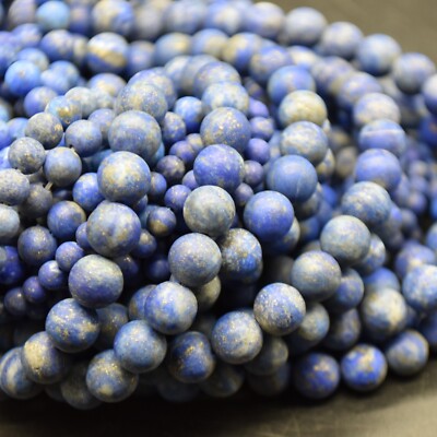Klasse A Natürlicher Lapislazuli Matt Mattiert Edelstein Runde Perlen 4 mm 6 mm 8 mm 10 mm