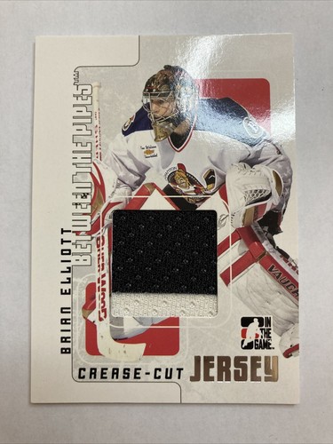 Tarjeta de parche de camiseta Brian Elliot 2008 dos colores corte pliegue NHL hockey - Imagen 1 de 3