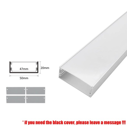 50*20mm LED Aluminum Channel System with Cover LED Strip Lights Diffuser 1-2.5m - Picture 18 of 19