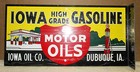Great Iowa Gas & Oil Flange Sign, Heavy Steel, Great Color & Graphics — photo 2