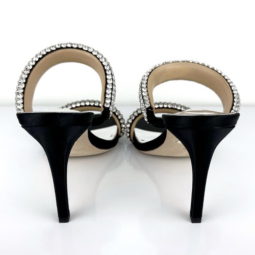 Sandalias de tacón Badgley Mischka para mujer con doble banda con joyas negras talla 6,5 - Imagen 7 de 9