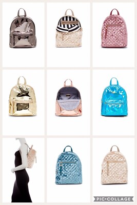 Urban Expressions Vegan Mini Backpack Iridescent Velvet Faux  display picture 2