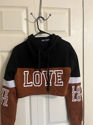 roma concept by rosee  Large Cropped Hood Brown/Black/White
