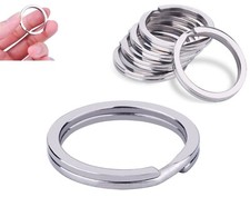 30 mm Quality Strong Steel Flat Rings Jump Blank Split Key Ring Silver Strong Uk