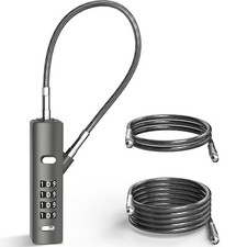 Cable Locks with Combination, 4-Digit Combination Lock with 3 Replaceable Dif...