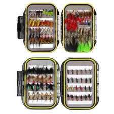 Dry/ Wet Fly Fishing Flies Box Kit Assortment Trout Bass Nymphs Streamers Gift