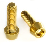 Titan Schraube M5 X 15Mm - Innensechskant Konischer Kopf - Gold Nitriert