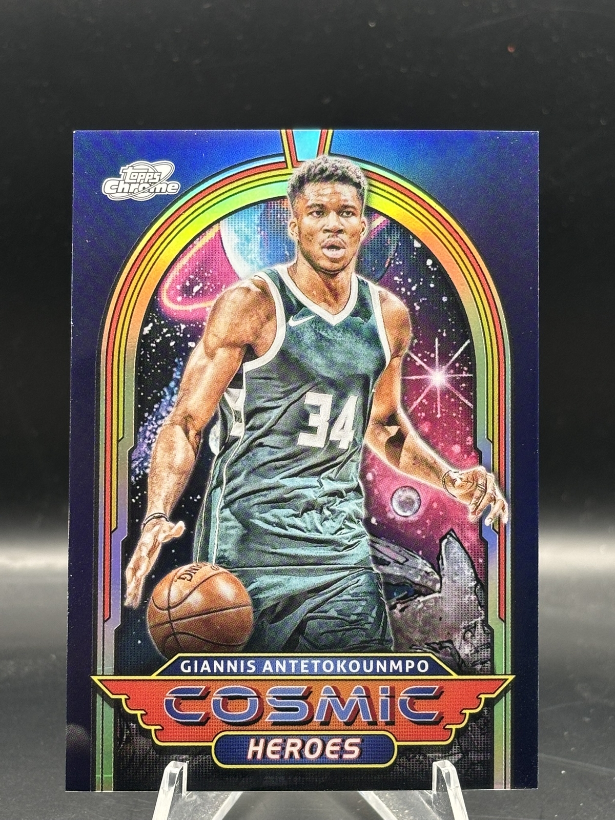 Giannis Antetokounmpo 2023-24 Topps Cosmic Chrome Cosmic Heroes #CH-14