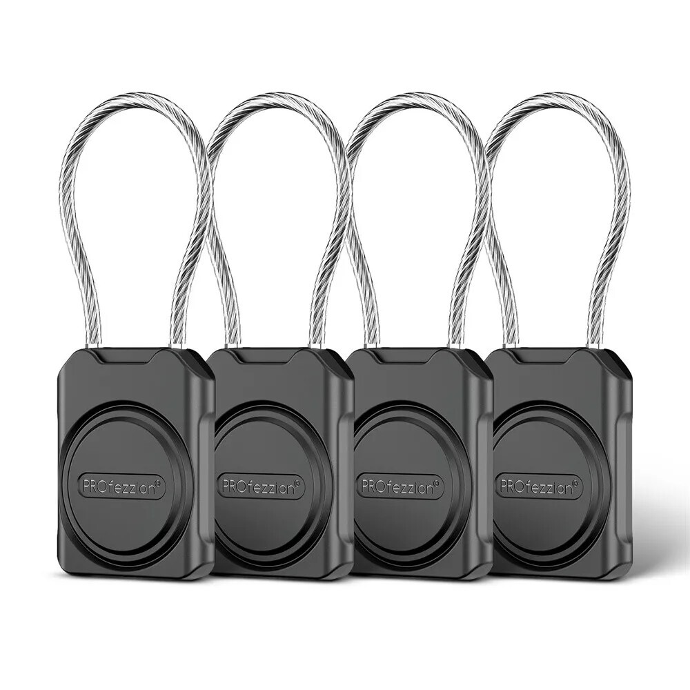 SH3 FOUR Secure AirTag Case with Metal Wire Cable for Waterproof Luggage Protection
