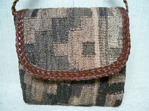 L. J. SIMONE -KILIM WOOL -Aztec Southwestern Tapestry-Shoulder Bag Handbag Purse - Picture 4 of 9