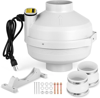 4'' 260CFM Inline Radon Mitigation Fan IP67 Waterproof Electric Duct Blower