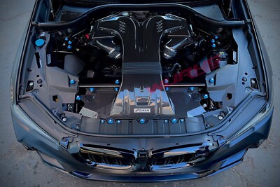 blue engine dress up kit 2005-2010 4.6L 3V Open Runner Engine Dress Up Kit, Grabber Blue w/ Silver Fins