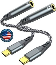 Adaptador USB tipo C a conector hembra para auriculares de 3,5 mm paquete de 2 