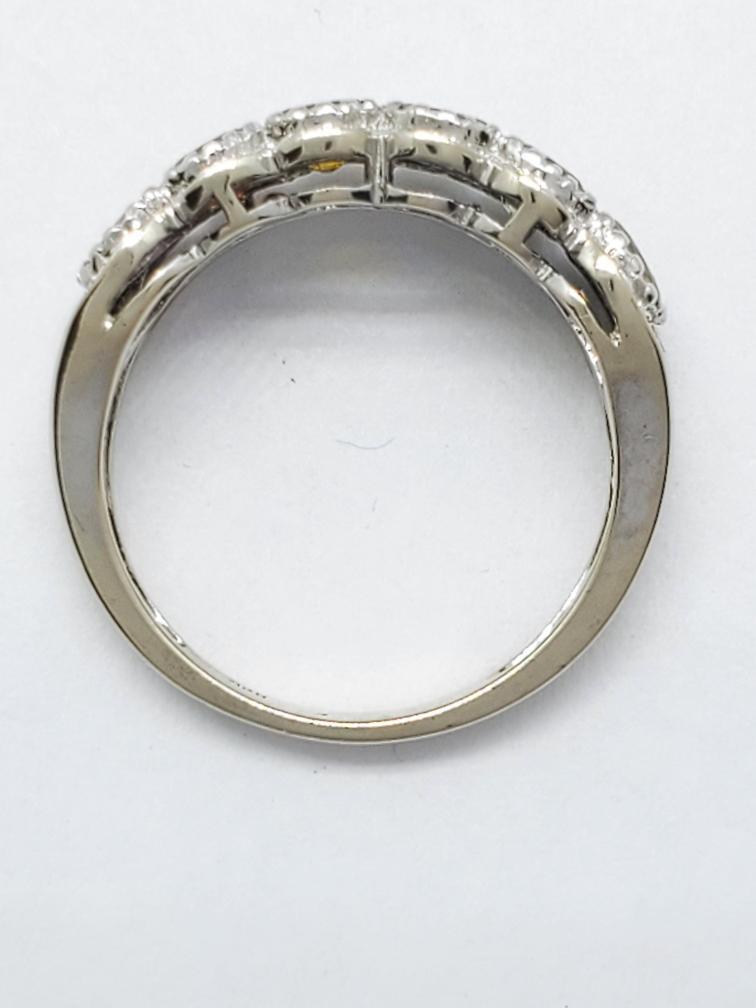 14K Solid White Gold Multi-Colored Oval Cut Sapph… - image 6