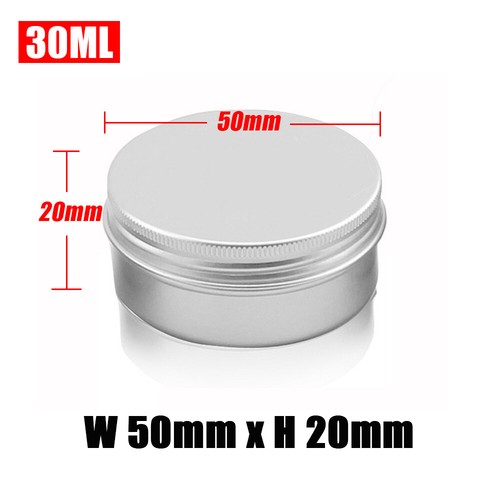 10 30 50 100ml Aluminum Empty Cosmetic Pot Lip Balm Wax Jar Tin Silver Container - Picture 14 of 16