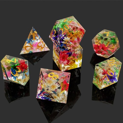 Resin Polyhedral 7-Die Würfel Set für Tischspiele RPG Würfel Gaming D&D Resin Würfel  - Bild 3 von 3