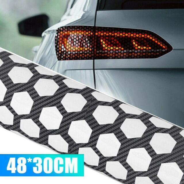 Black Vehicle Car Rear Tail Lights Lamp Cover Honeycomb Sticker Decals