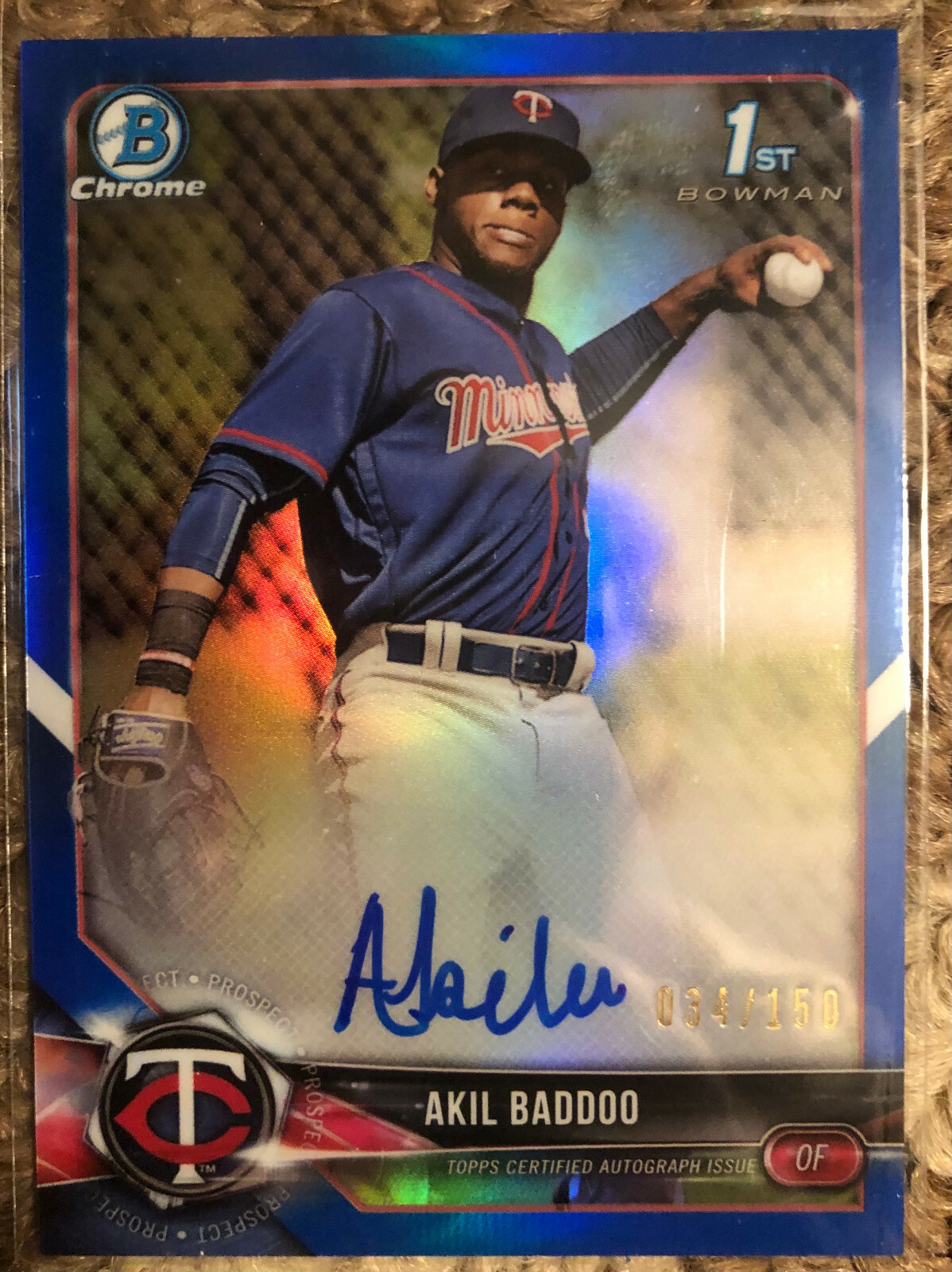 2018 Bowman Chrome Akil Baddoo True Blue Ref Auto /150 HOT get it graded
